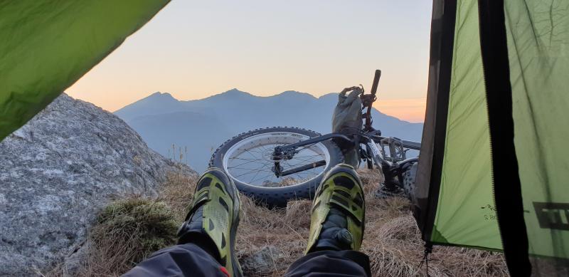Feet popped out of bivi in Snowdonia.
