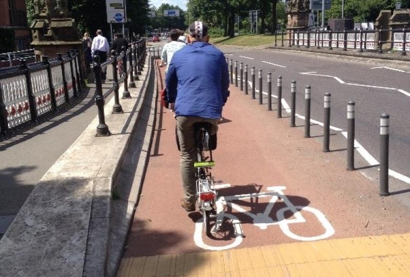 'Traffic wands' in Leicester. Photo: James Gower