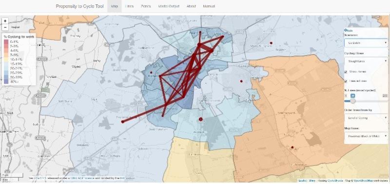 Propensity to Cycle tool - screen shot