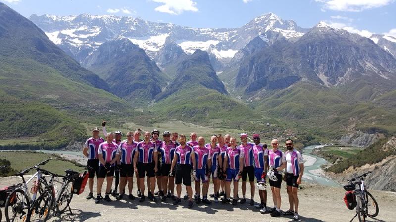 Members of Cycle Out on a cycling tour of Albania.  Photo by Cycle Out