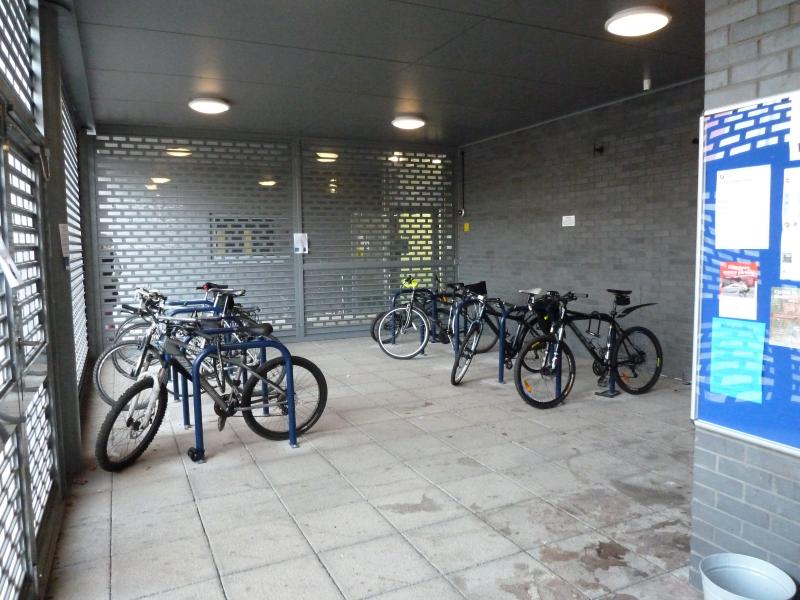 Bike parking at Teesside University