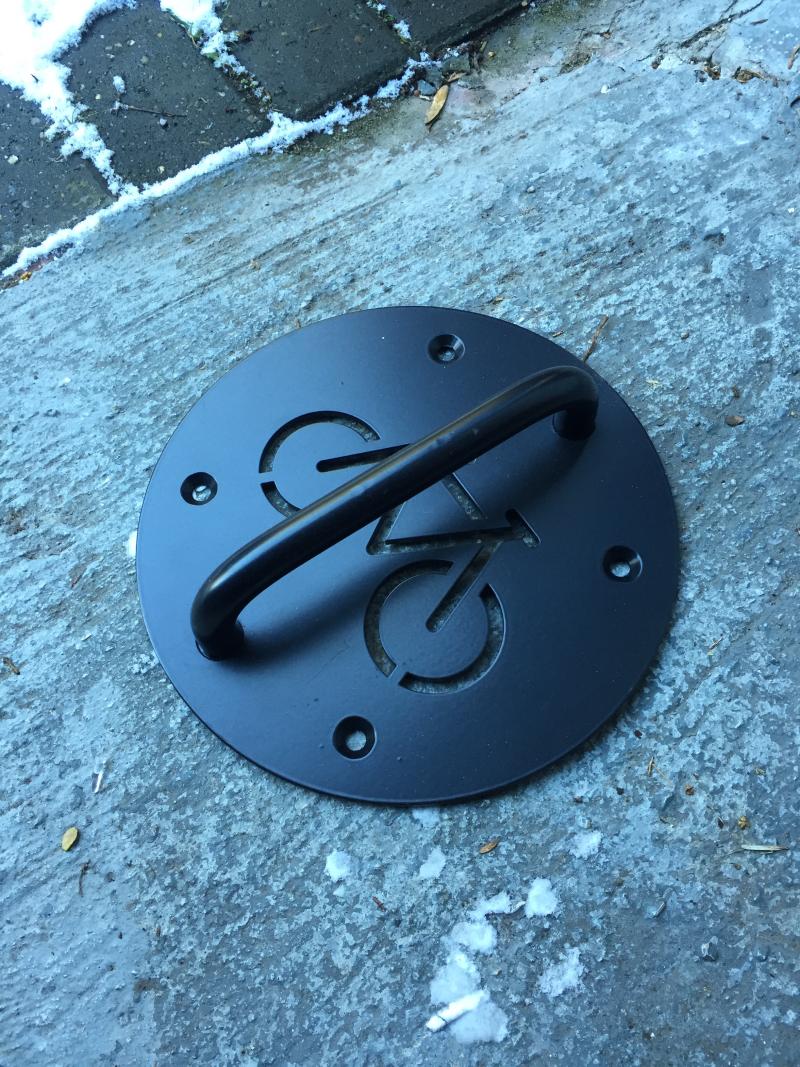 A bike anchor can be fitted to a floor or a wall