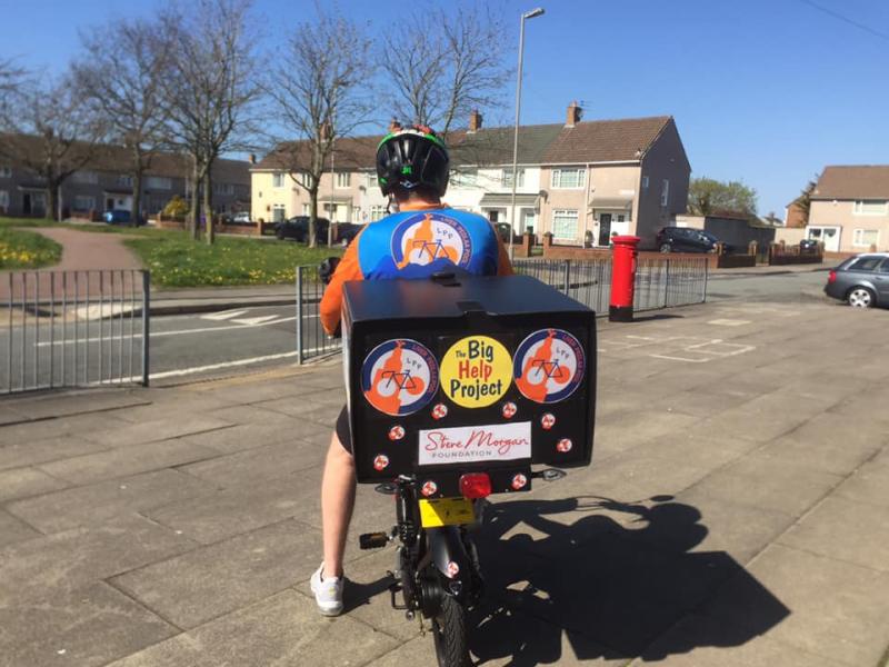 Blaen on his cargo bike. Photo by Blaen Roberts