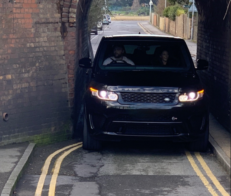 A Range Rover driving through Keyhole Bridge is almost as wide as the underpass itself