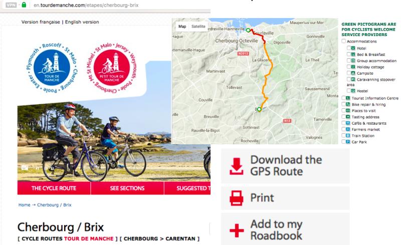 On the website for Tour de Manche click on the ‘Download the GPS Route’ icon and your planning is complete.