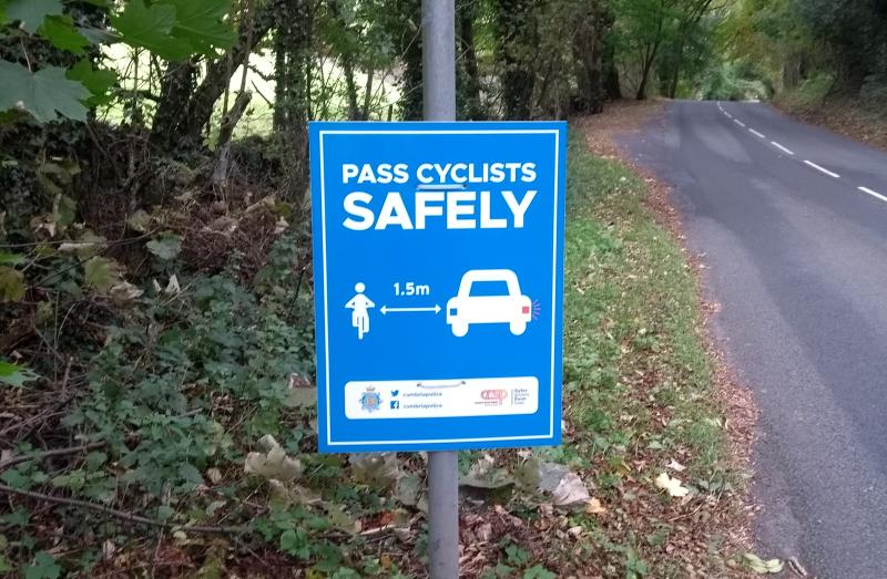 Cumbria's close pass sign