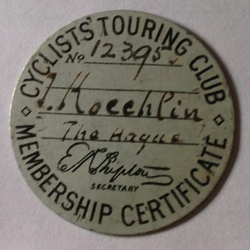 Joseph Koechlin’s CTC Badge, 1889. Photo by Linde Ross