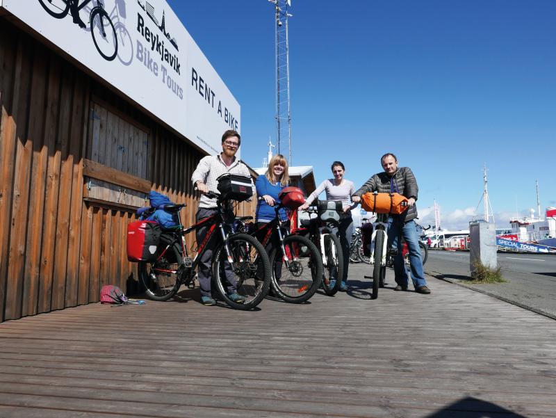 4 cyclists in Reykjavik