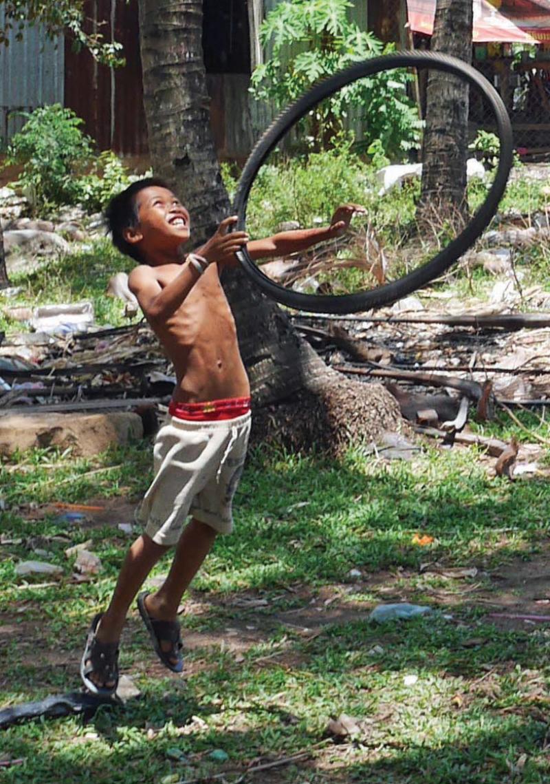 Tyre recycled as a toy