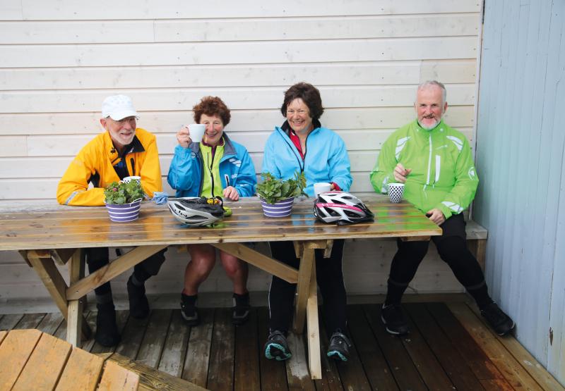 Barney, Linda, Linda and Martyn at Coffee Shop