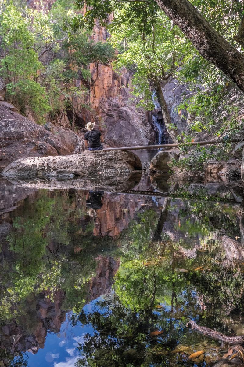 Sketching at the rock hole in Kakadu National Park