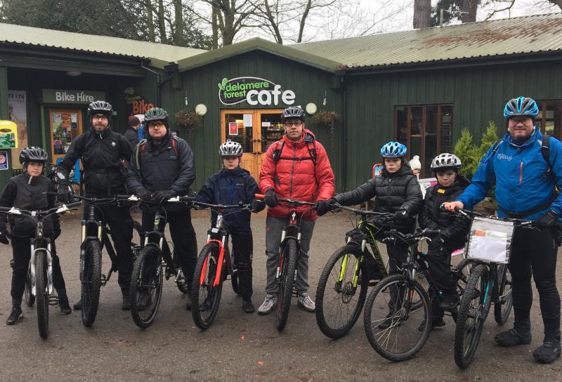 Ben putting his Cycling UK MTB Leader qualification to good use with members of the Anfield/Everton Community Mountain Biking Project