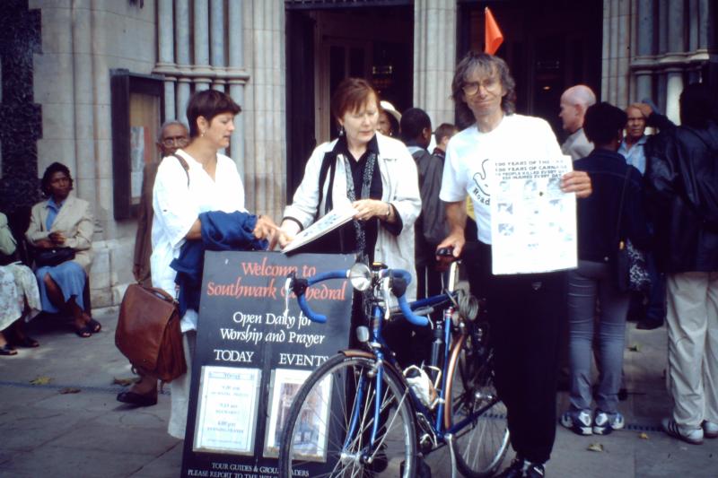 David with representatives of RoadPeace at Southwark Cathedral