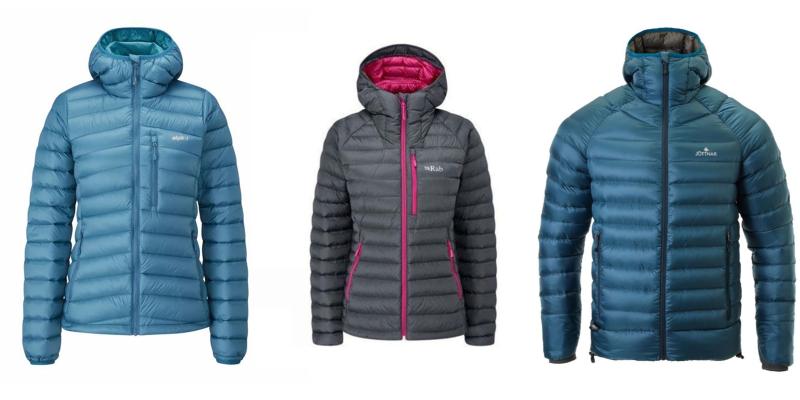 Selection of down jackets