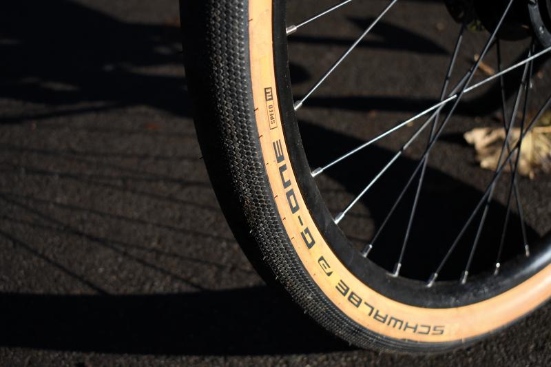 Side view of a gravel tyre