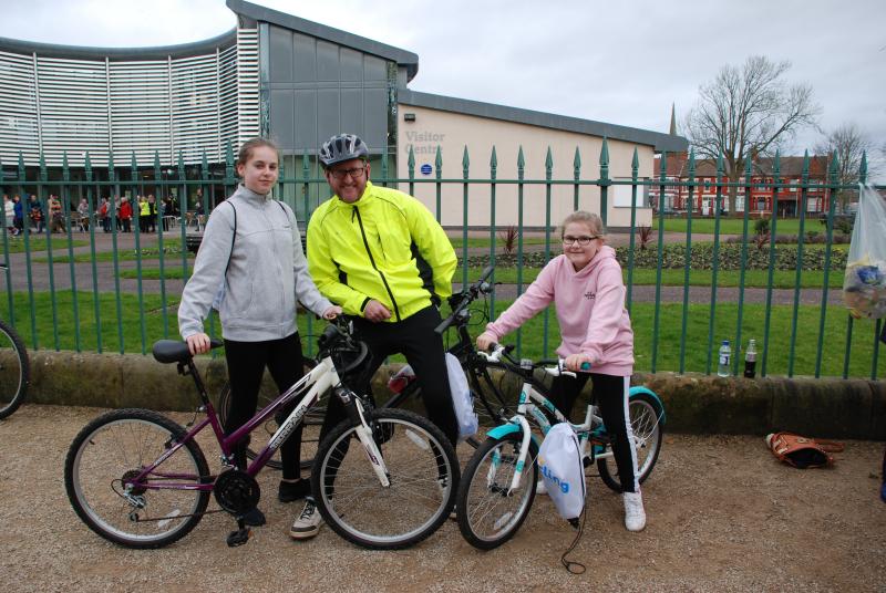 The Hazlehurst family with their Cycling UK goodie bags