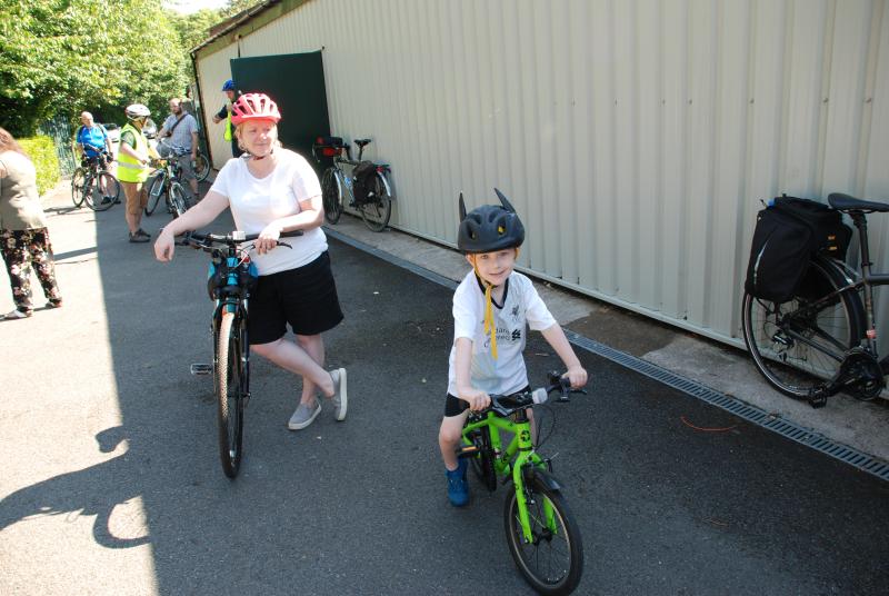 Helen McIlroy of Liverpool Loopline Ladies Cycling Club and her son Cillian