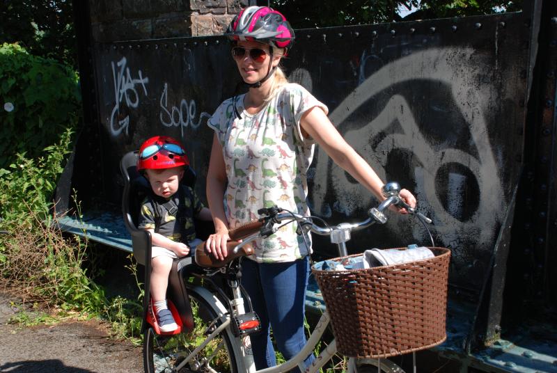 Lucy and Arthur Madden on the Liverpool Loopline Cycle Path