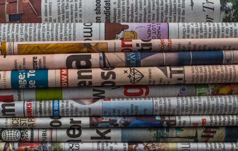 Pile of newspapers - close up