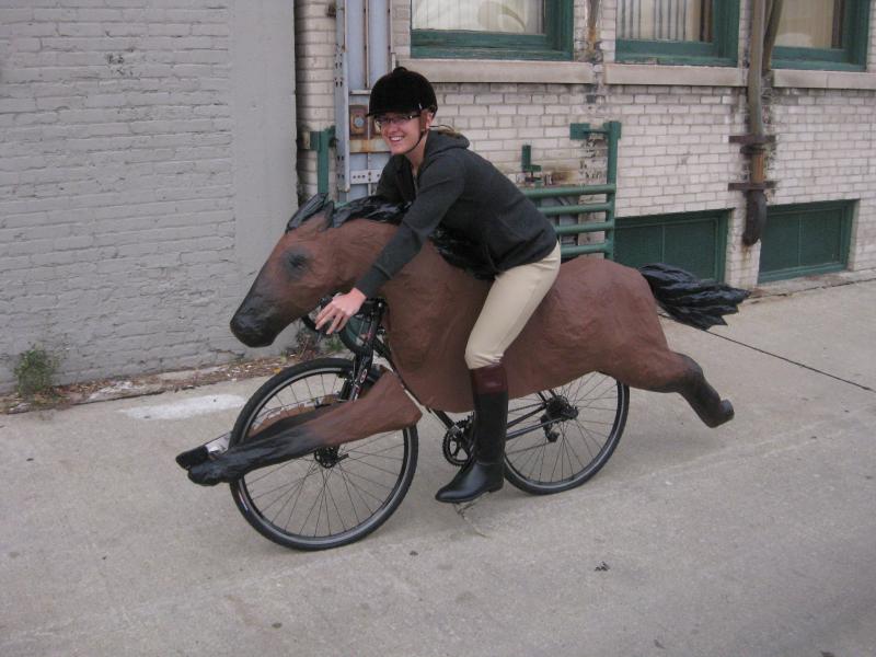 Horse bike photo