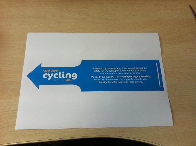 The rear of the Cycle safety: make it simple handlebar flyer