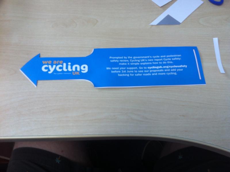 The rear of the Cycle safety: make it simple handlebar flyer, once cut out