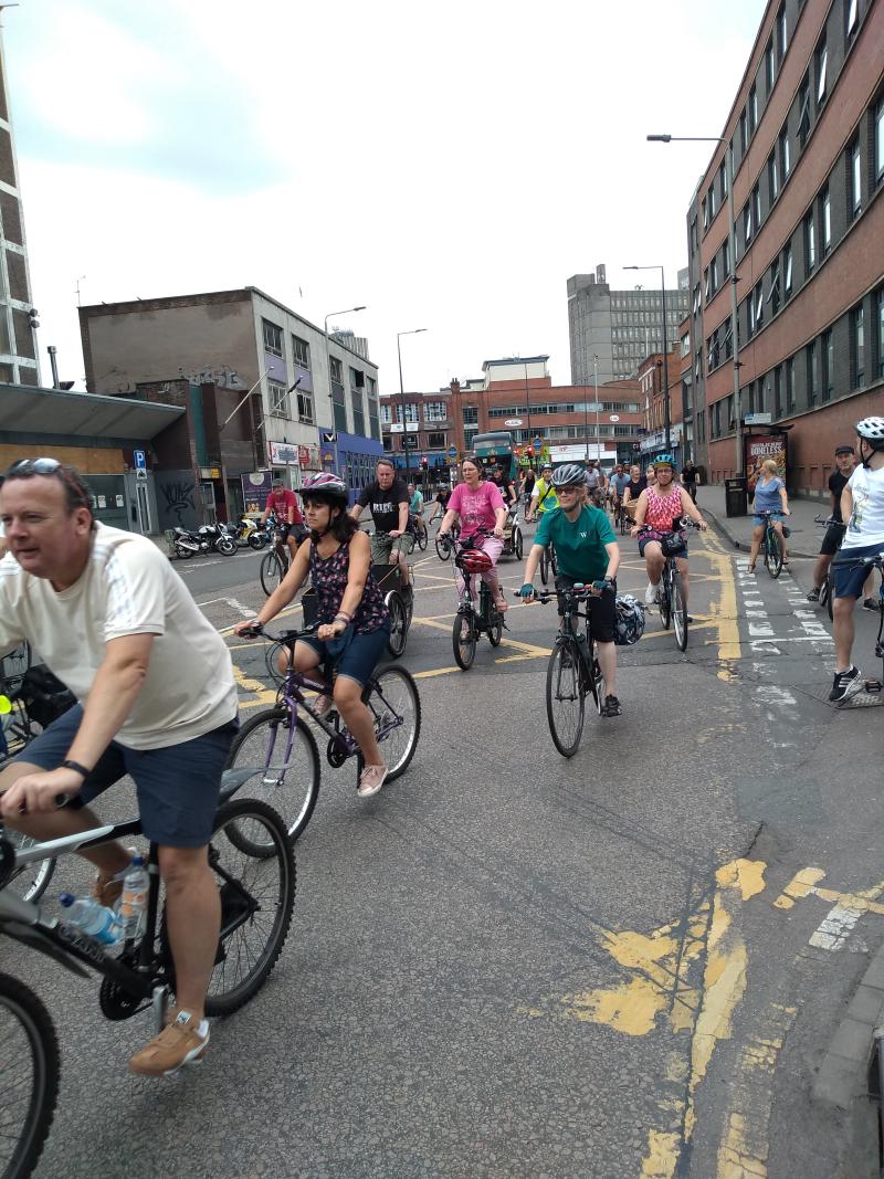 The critical mass ride through Leicester attracted cyclists from across the city