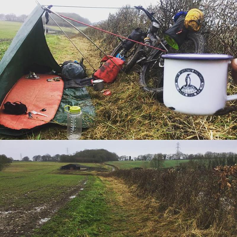 A wild campsite before and after