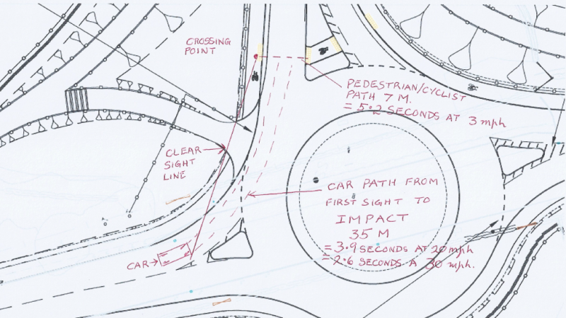 North roundabout crossing