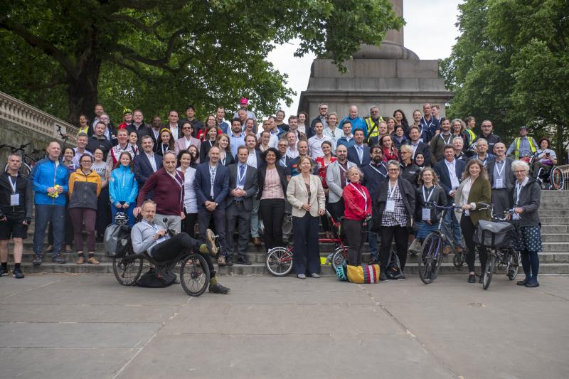Posing for a photo after the Parliamentary bike ride to kick off Bike Week 2019