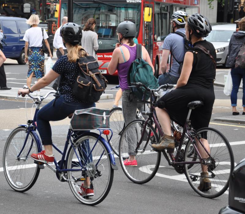 Cyclists at a junction