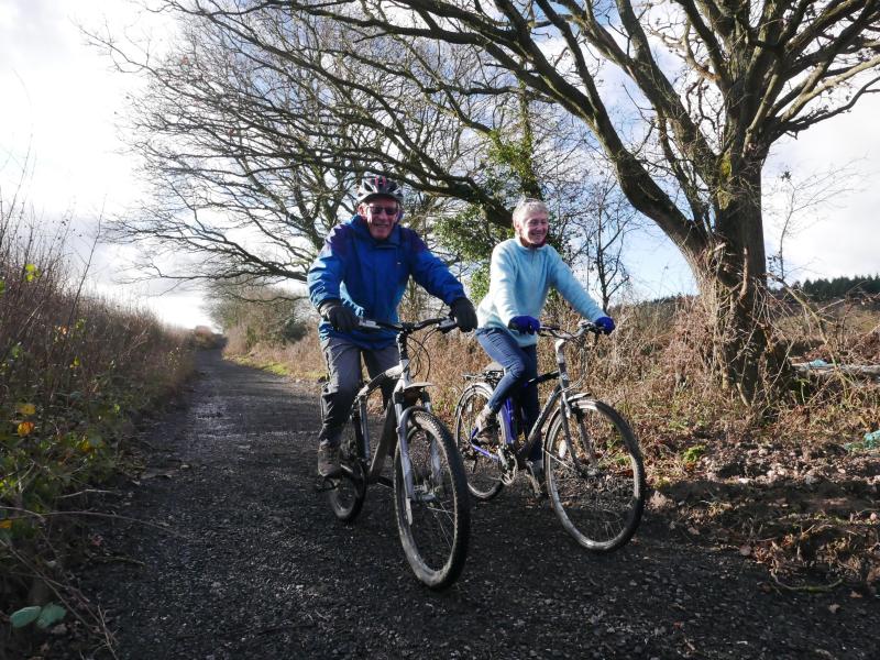 Two cyclists on Little Lane in North Dorset