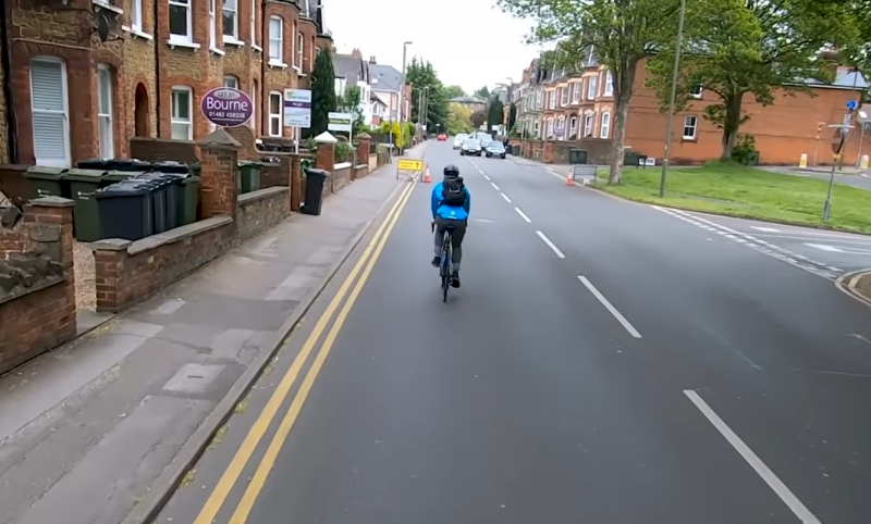 An example of using 'primary' position, with a 'pinch point' ahead making overtaking dangerous