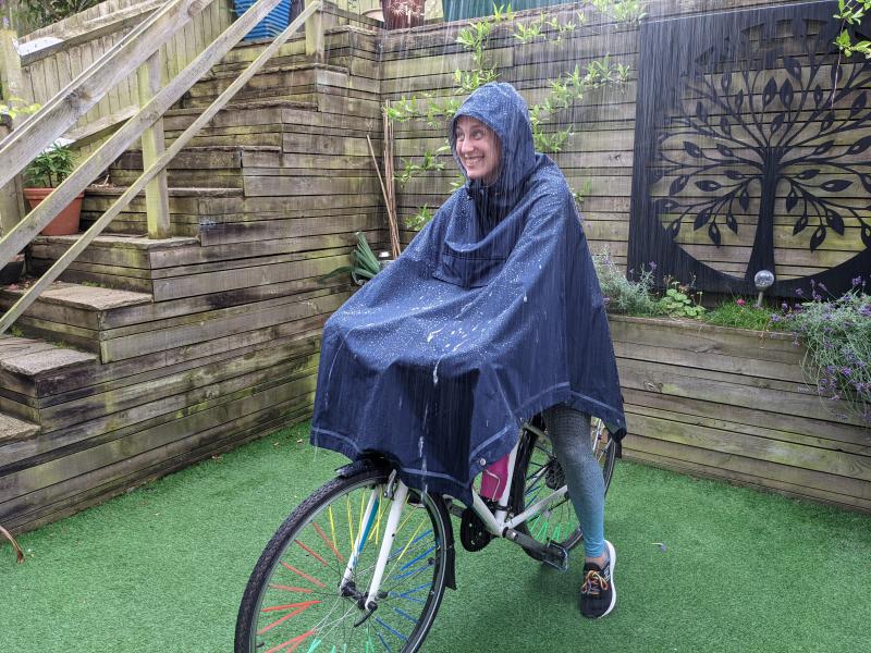 Weathergoods Imbris Rain Poncho put to the hose test