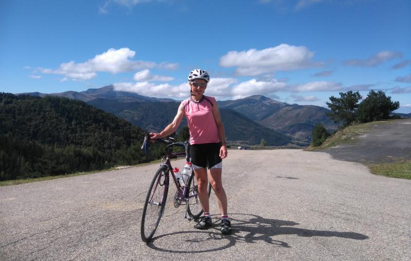 Sue cycle touring in the Pyrenees