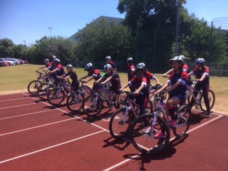 Girls learning to ride at Sandwell Academy