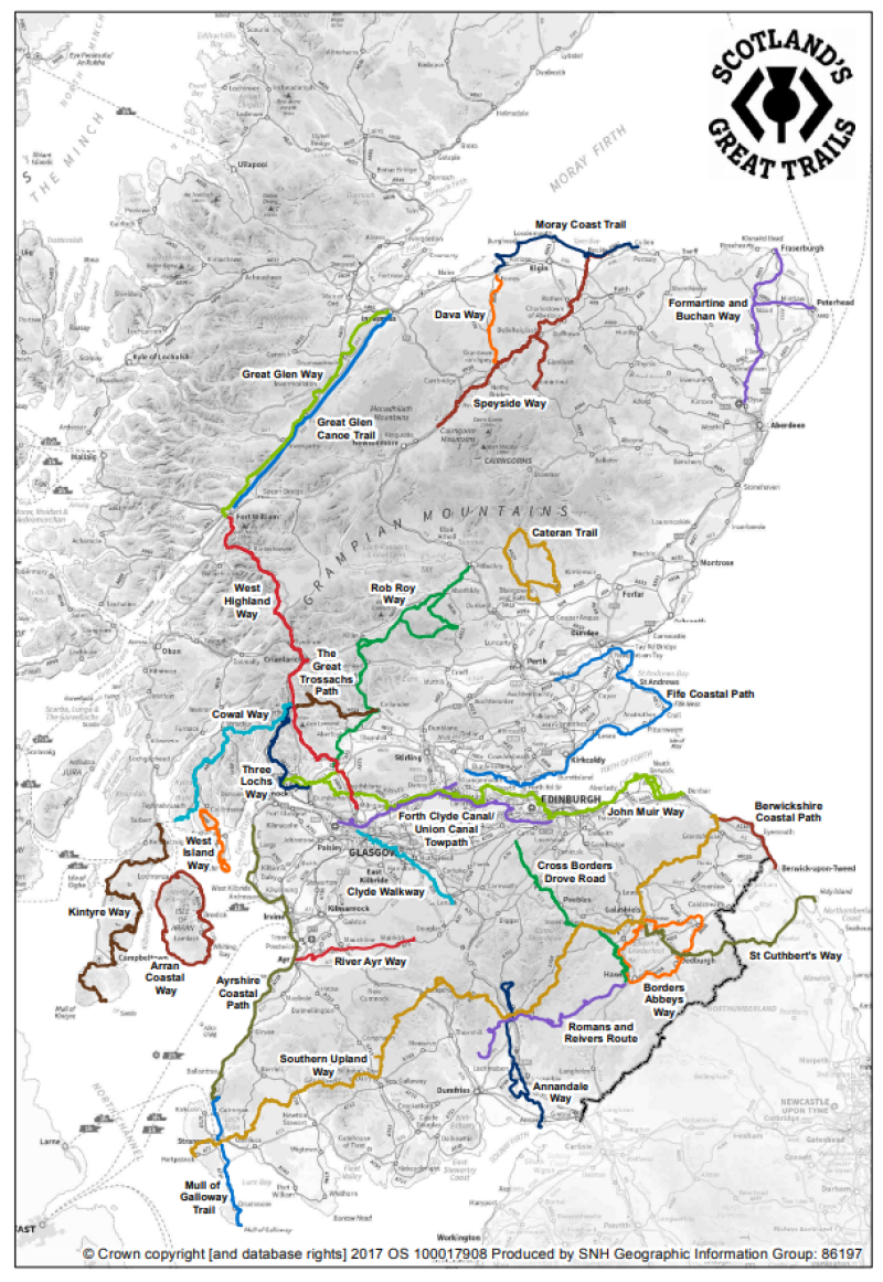 Map of Scotland's Great Trails