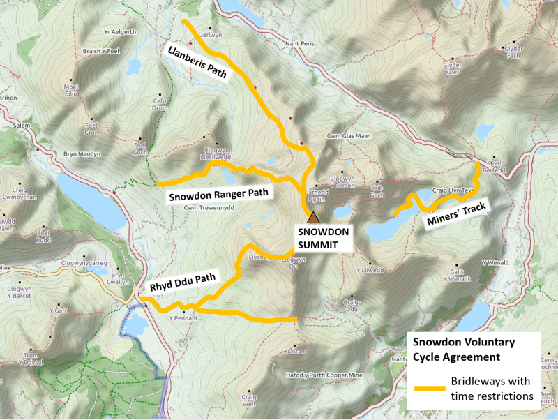 Map of Snowdon bridleways