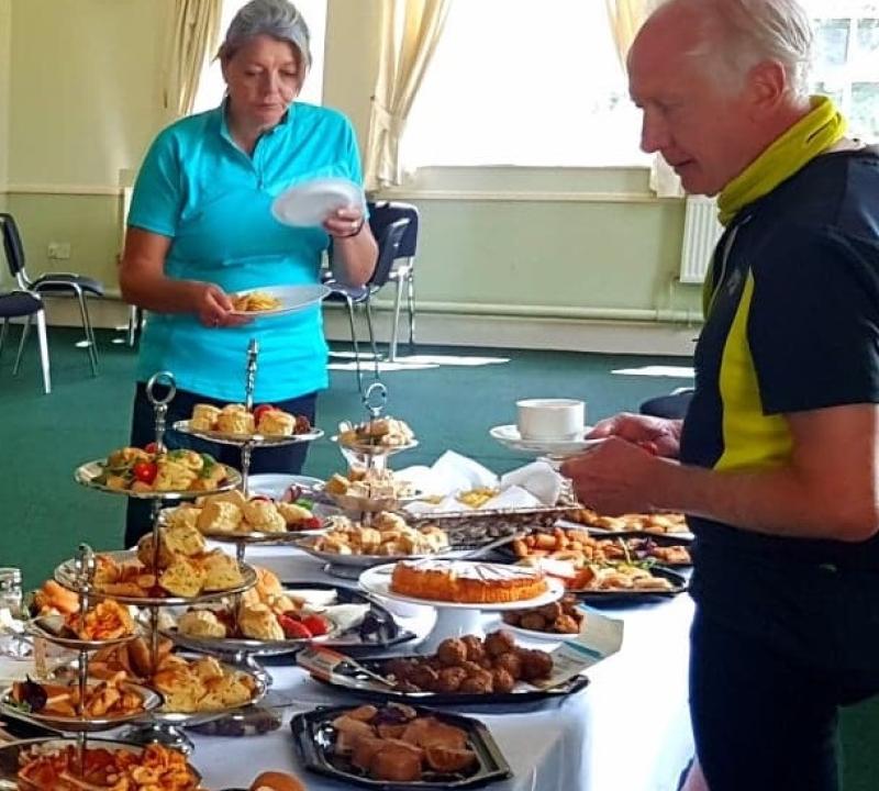 Lunch spread with rider. Photo by Dan Joyce