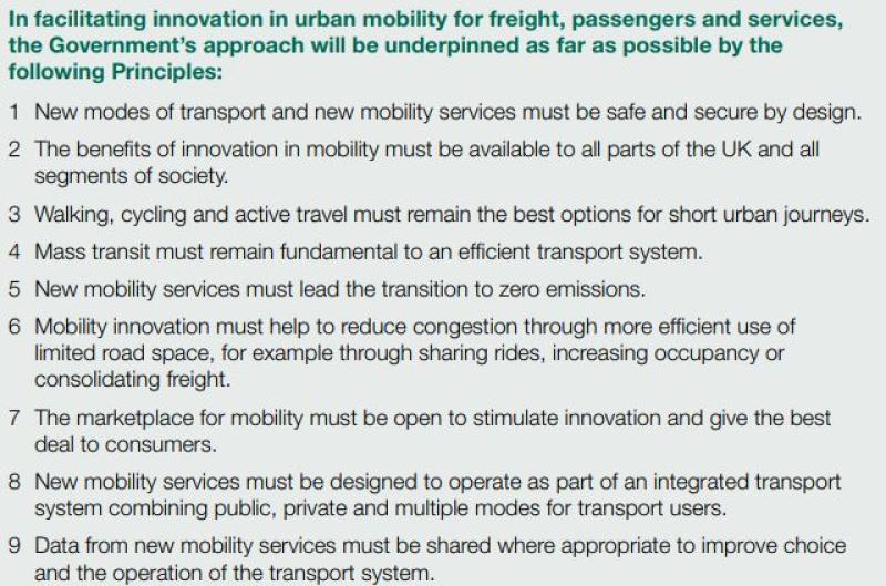The 9 Principles of the Government's Urban Mobility Strategy