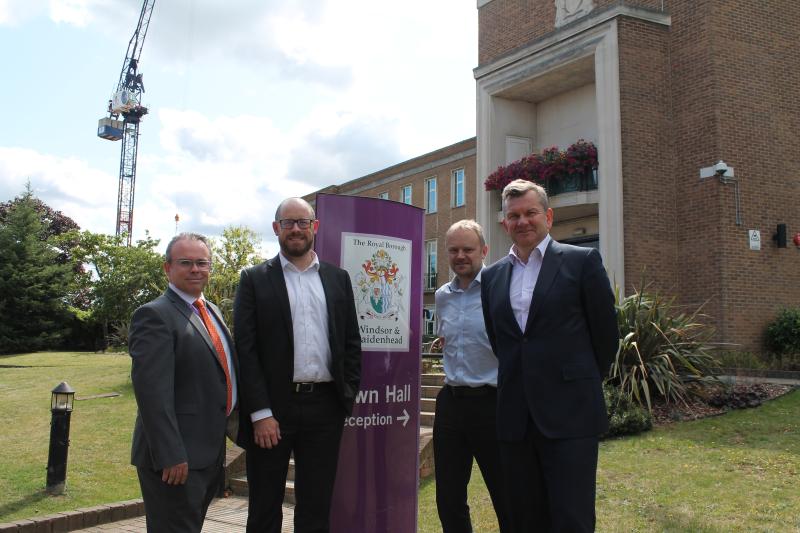 L to R: Duncan Sharkey (Managing Director for the Council), Colin Walker (British Cycling), Duncan Dollimore (Head of Campaigns, Cycling UK), Simon Dudley (Leader of the Council)