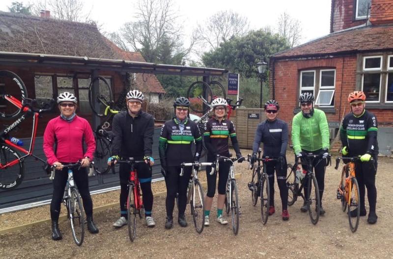 Members of Wokingham Cycle Club at the Velolife cafe
