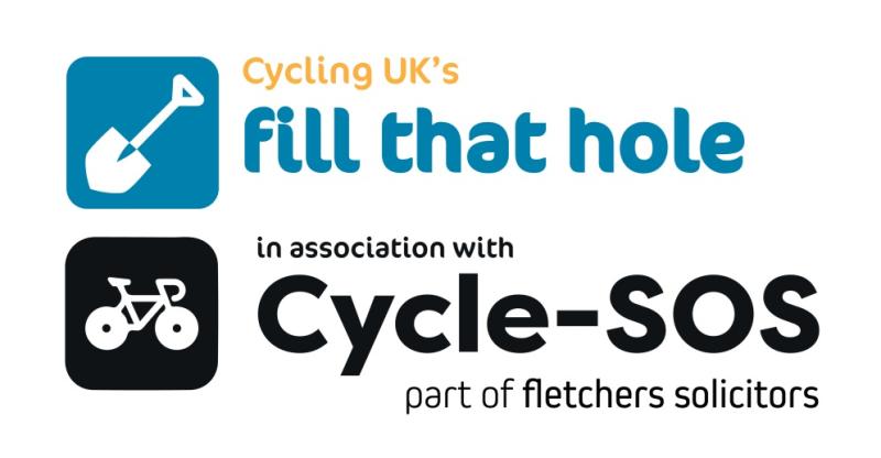 Fill that hole logo in association with cycle sos logo