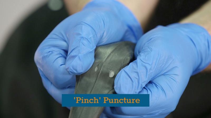 Identifying a pinch puncture