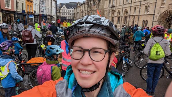Katherine Miles has been nominated as a cycle influencer for her work as a passionate advocate for cycling infrastructure and active travel in Oxford, using her role as a city councillor to champion safer streets, increase cycle parking and promote sustainable initiatives like cargo bike deliveries and Vision Zero policies. 