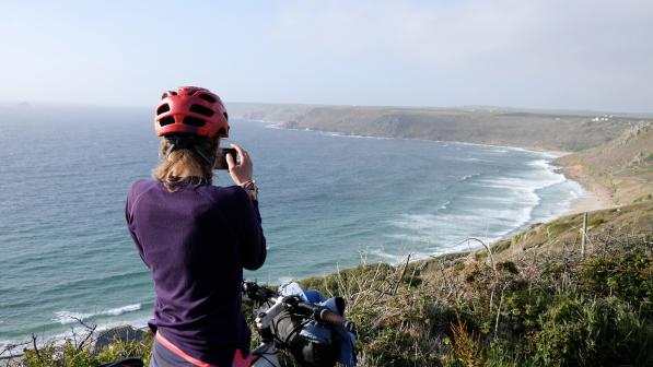 Taking a photo of the coast line