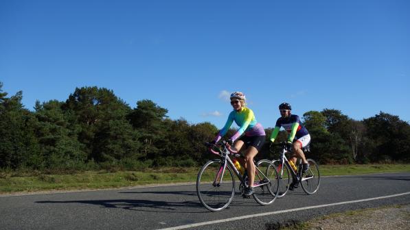 Two cyclists taking part in the GridIron 100 