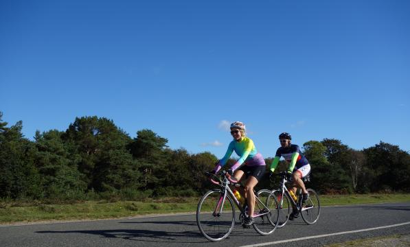 Two cyclists taking part in the GridIron 100 