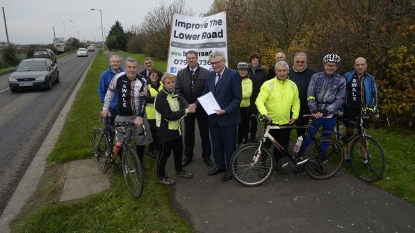 Campaigners on Lower Road, Isle of Sheppey