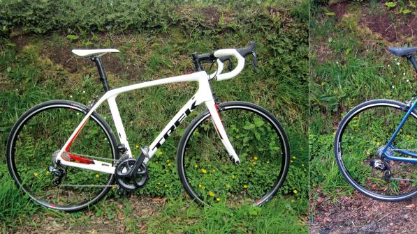 Trek Domane SLR7 and a Specialized Tarmac Expert eTAP